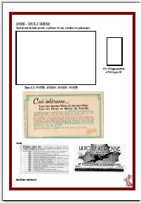 Album des carnets au type Semeuse Came - 1938 : Dulcrem