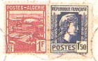 Timbres d'algérie utilisés en Corse