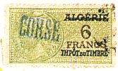 Timbres fiscaux d'Algérie utilisés en Corse