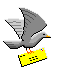 pigeon en vol, transportant une lettre