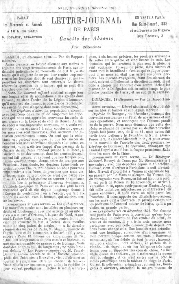 Gazette des absents numéro 18