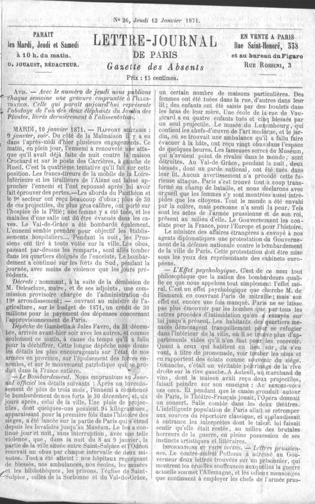 Gazette des absents numéro 26