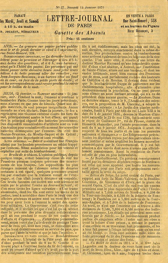 Gazette des absents numéro 27