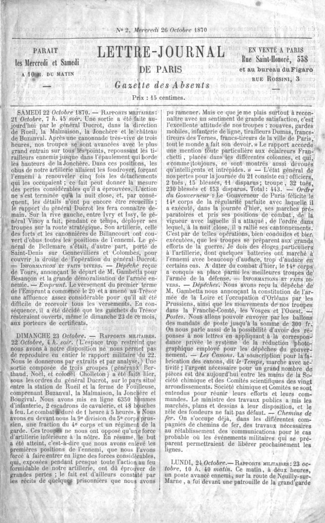 Gazette des absents numéro 2