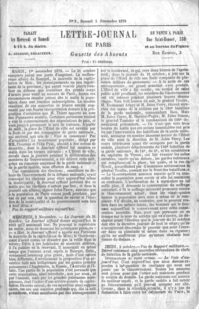 Gazette des absents numéro 5