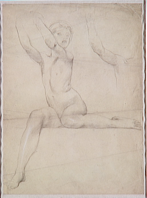 Luc Olivier Merson : Enfant assis les bras tendus vers le haut. Musée des Beaux-Arts de Lille.