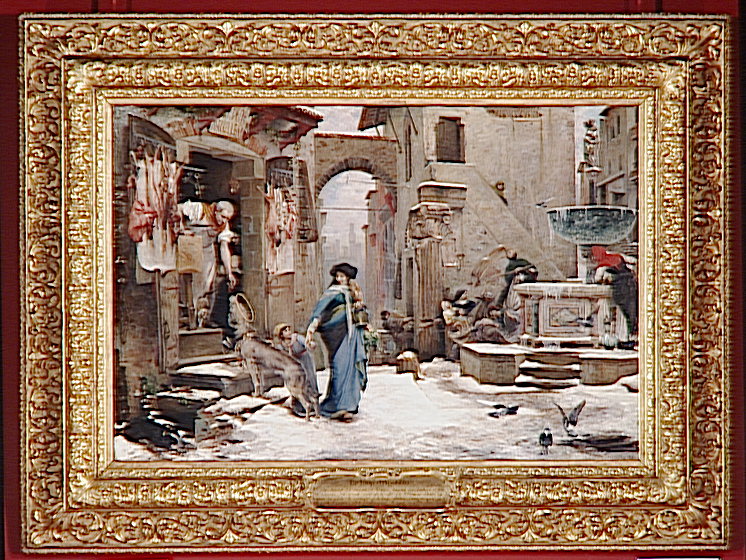 Luc Olivier  Merson : Le Loup d'Agubbio, peint en 1877, exposé au Salon de 1878.