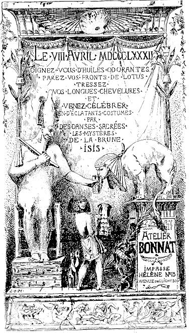 Carton d'Invitation pour un bal � l'Atelier BONNAT le 8 Avril 1882