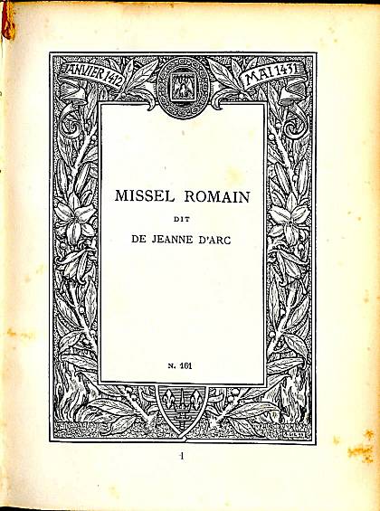 Le Missel de Jeanne d'Arc