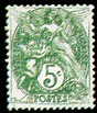 France : 5c vert-jaune type Blanc