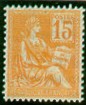 France : 15c orange Mouchon type II