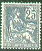 France : 25c bleu Mouchon type II