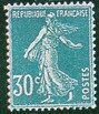 France : 30c bleu Semeuse camée