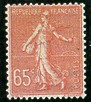 France : 65c rose type Semeuse lignée