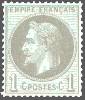 France : 1c vert bronze type Napoléon III lauré dentelé