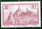 France : 90c rose-lilas Le Puy-en-Velay