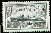 France : 1f 50 bleu foncé Paquebot Normandie