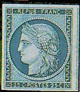 France : 25c bleu type Cérès