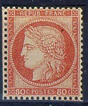 France : 80c rose type Cérès dentelé