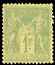 France : 1f vert-olive type Sage N sous U