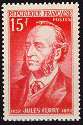 France : 15f vermillon vif Jules Ferry