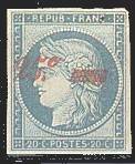 Non émis de France : 20c Cérès 1849