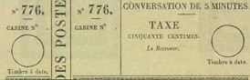 France : Timbre téléphone : bulletin de conversation 5mn